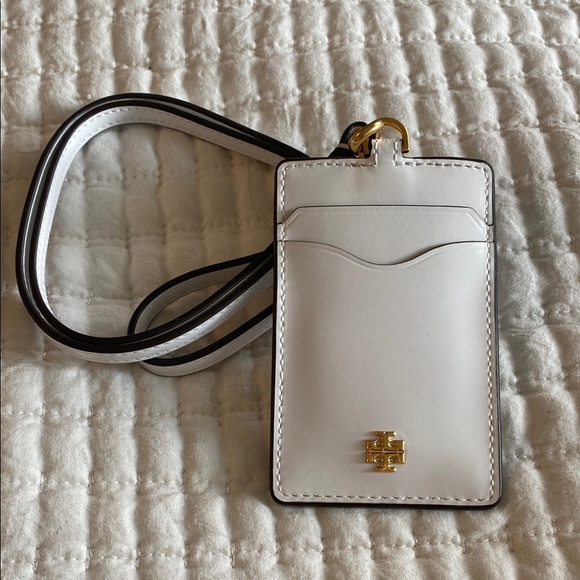 Tory Burch Accessories - Tory Burch Emerson Lanyard ID Credit Card Holder Patent Leather Optic White